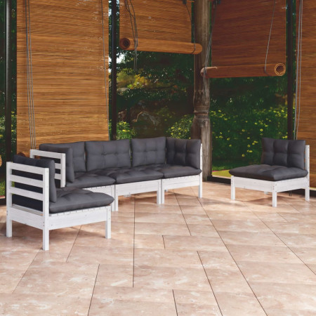 Set mobilier grădină cu perne, 5 piese, lemn masiv de pin