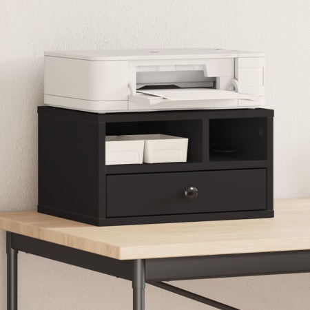 Suport pentru imprimantă, negru, 40x32x22,5 cm, lemn prelucrat