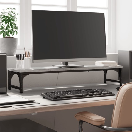 Suport pentru monitor, gri sonoma, 85x23x15,5 cm, lemn compozit