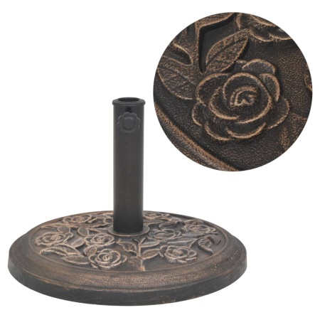 Suport umbrelă de soare, rășină, rotund, bronz, 9 kg