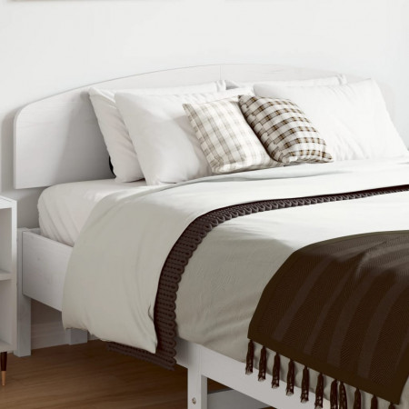 Tăblie de pat, alb, 120 cm, lemn masiv de pin