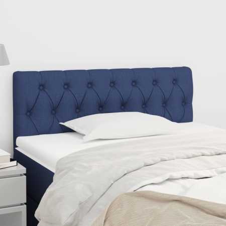 Tăblie de pat, albastru, 100x7x78/88 cm, textil