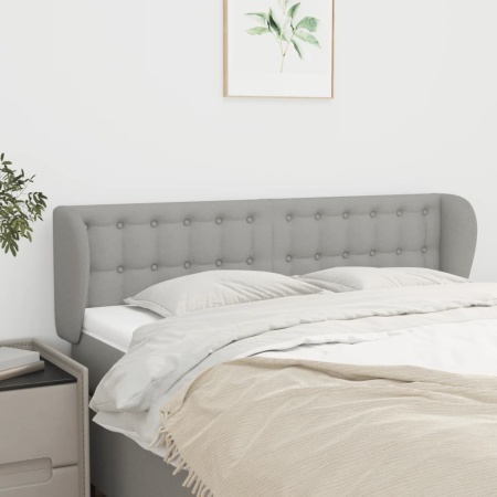 Tăblie de pat cu aripioare gri deschis 147x23x78/88 cm textil