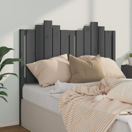 Tăblie de pat, gri, 126x4x110 cm, lemn masiv de pin - Img 1
