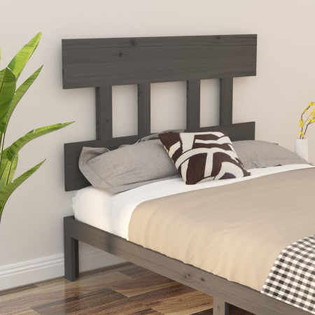 Tăblie de pat, gri, 93,5x3x81 cm, lemn masiv de pin