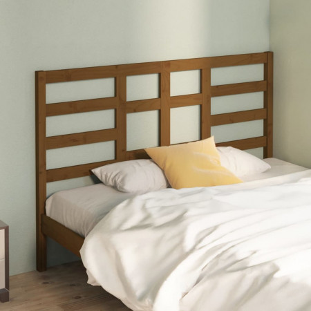 Tăblie de pat, maro miere, 146x4x104 cm, lemn masiv de pin - Img 1