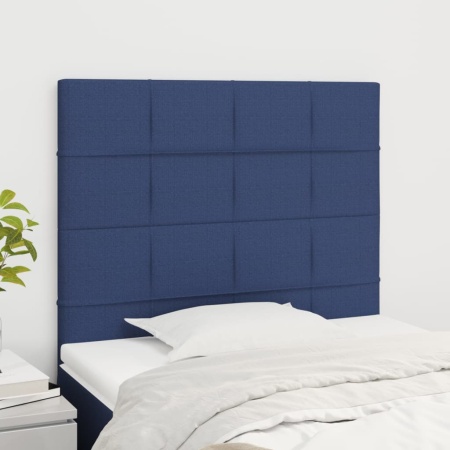 Tăblii de pat, 2 buc, albastru, 90x5x78/88 cm, textil