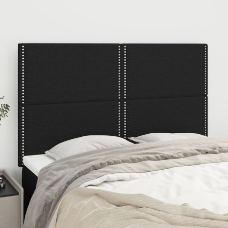 Tăblii de pat, 4 buc, negru, 72x5x78/88 cm, textil
