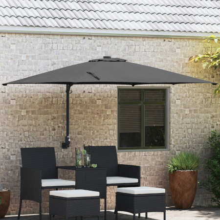 Umbrelă de exterior Antracit Poliester, Oțel vopsit electrostatic