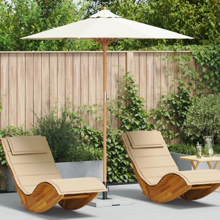 Umbrelă de grădină Crem Alb 217x230 cm din Bambus
