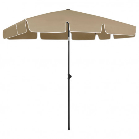 Umbrelă de plajă, gri taupe, 200x125 cm
