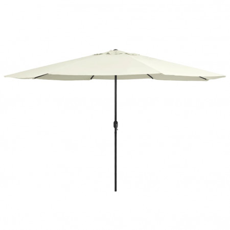 Umbrelă de soare de exterior, stâlp metalic, alb nisipiu 400 cm - Img 1