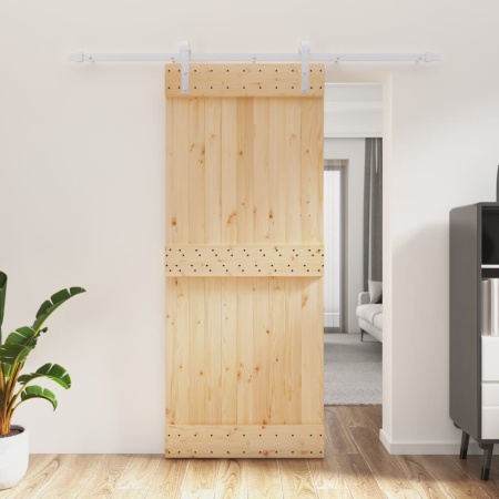 Ușă glisantă cu set de feronerie 85x210 cm, lemn masiv de pin