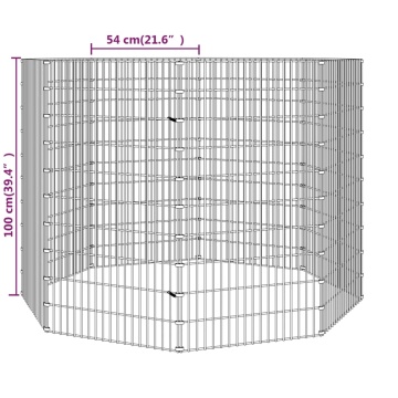 Adăpost pentru animale cu 8 panouri, 54x100 cm, fier galvanizat - Img 7