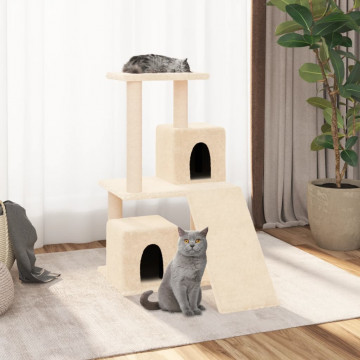 Ansamblu de pisici cu stâlpi din funie de sisal, crem, 82 cm - Img 1