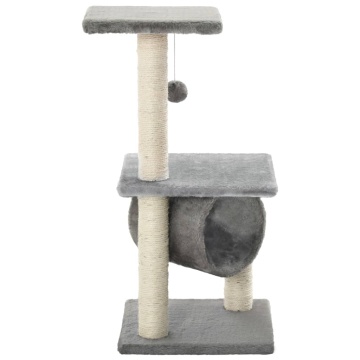 Ansamblu pentru pisici cu stâlpi din funie de sisal, gri, 65 cm - Img 3