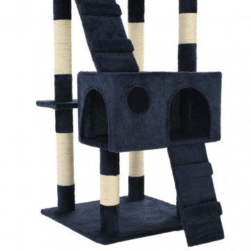 Ansamblu pentru pisici cu stâlpi funie sisal, 170 cm, albastru - Img 4