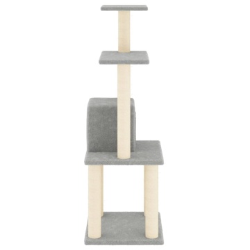 Ansamblu pisici, stâlpi din funie sisal, gri deschis, 105 cm - Img 4