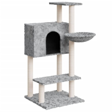 Ansamblu pisici, stâlpi din funie sisal, gri deschis, 108,5 cm - Img 2