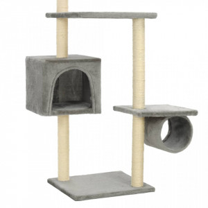 Ansamblu pisici, stâlpi funie sisal, 260 cm Gri - Img 5