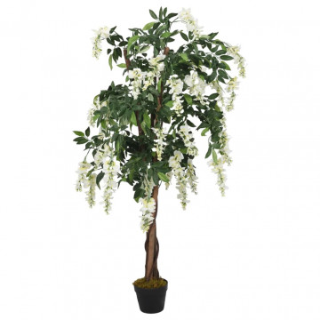 Arbore artificial wisteria 840 frunze 120 cm verde și alb - Img 1