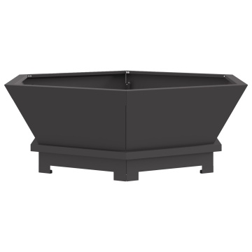 ardaXL Foc Hexagonal Negru 75x75x28 cm Oțel - Img 2