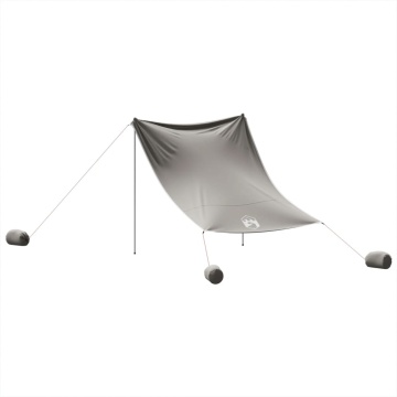 Baldachin de plajă cu ancore de nisip, gri, 214x236 cm - Img 5