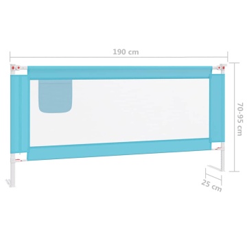 Balustradă de protecție pat copii, albastru, 190x25 cm, textil - Img 7