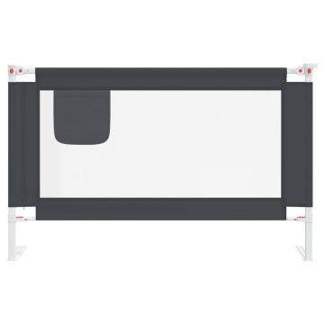 Balustradă de protecție pat copii, gri închis, 120x25 cm textil - Img 4