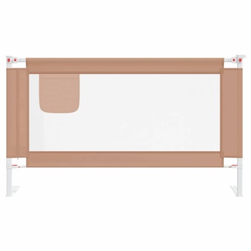 Balustradă de protecție pat copii, gri taupe, 140x25 cm, textil - Img 3