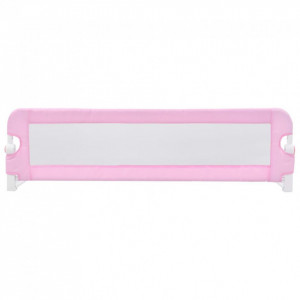 Balustradă de protecție pat copii, roz, 120 x 42 cm, poliester - Img 3