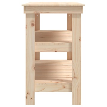 Banc de lucru, 110,5x50x80 cm, lemn masiv pin - Img 5