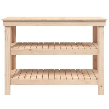 Banc de lucru, 110,5x50x80 cm, lemn masiv pin - Img 8