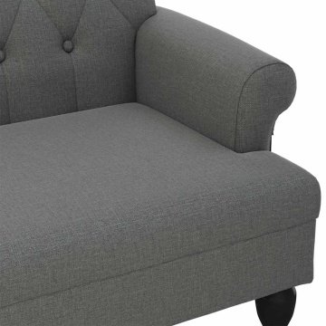 Bancă cu spătar, gri închis, 120x62x75,5 cm, material textil - Img 6