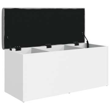 Bancă de depozitare, alb , 102x42x45 cm, lemn prelucrat - Img 4