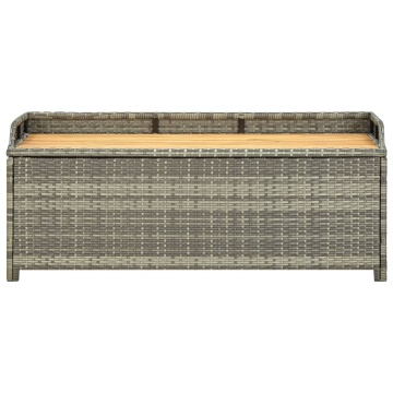 Bancă de depozitare pentru grădină, gri, 120 cm, poliratan - Img 3