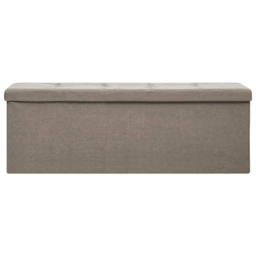 Bancă de depozitare pliabilă, gri taupe, imitație de pânză - Img 3