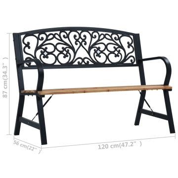Bancă de grădină, 120 cm, lemn - Img 11