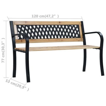 Bancă de grădină, 120 cm, lemn - Img 11