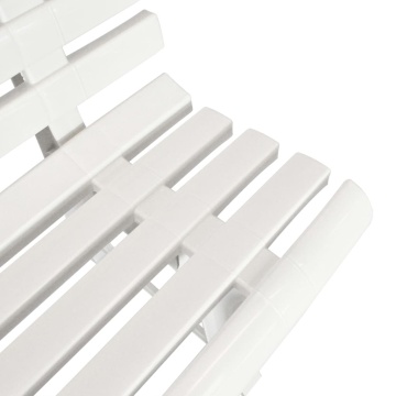 Bancă de grădină, alb, 145,5 cm, plastic - Img 4