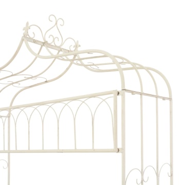 Bancă de grădină, alb vintage, 122 cm, fier - Img 4