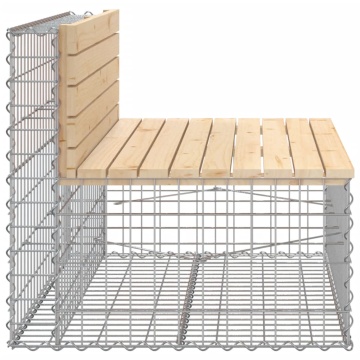 Bancă de grădină, design gabion, 103x70x65cm, lemn masiv de pin - Img 4