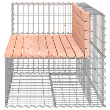 Bancă de grădină design gabion 122x71x65,5cm lemn masiv Douglas - Img 4
