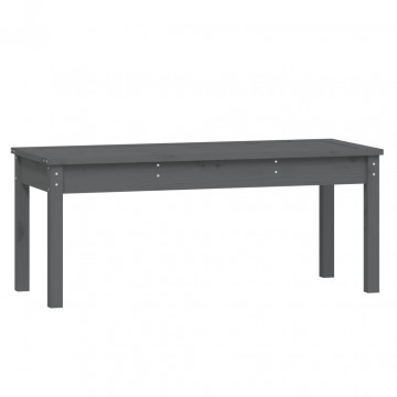 Bancă de grădină, gri, 109x44x45 cm, lemn masiv de pin - Img 2