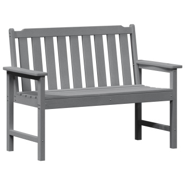 Banca de grădină Gri deschis 120 cm HDPE - Img 2
