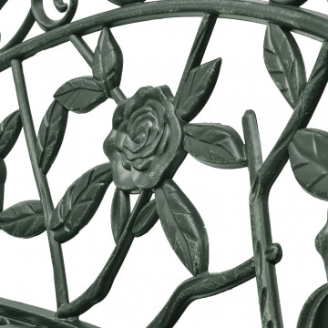 Bancă de grădină, verde, 100 cm, aluminiu turnat - Img 3