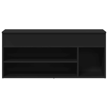 Bancă de pantofi neagră 102x30,5x45 cm Lemn prelucrat - Img 4