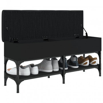 Bancă de pantofi, negru, 102x32x45 cm, lemn prelucrat - Img 4