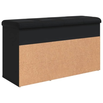 Bancă de pantofi, negru, 82x32x45,5 cm, lemn prelucrat - Img 7
