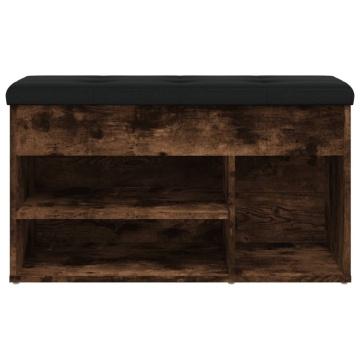 Bancă de pantofi, stejar fumuriu, 82x32x45,5 cm, lemn prelucrat - Img 5